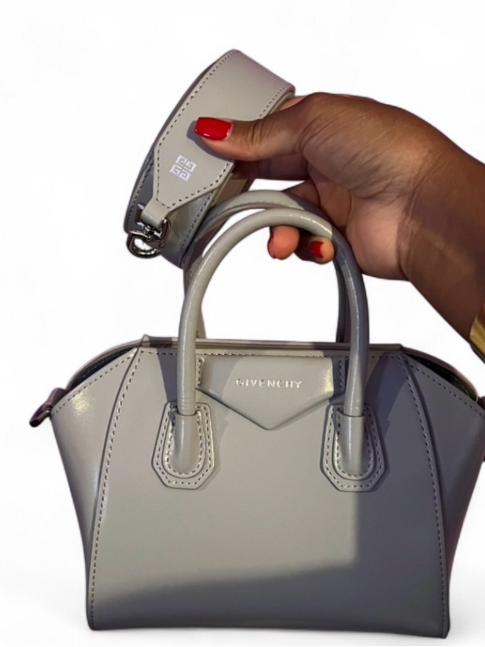 Givenchy Small Satchel in Light Gray Leather - Picture 3 of 4